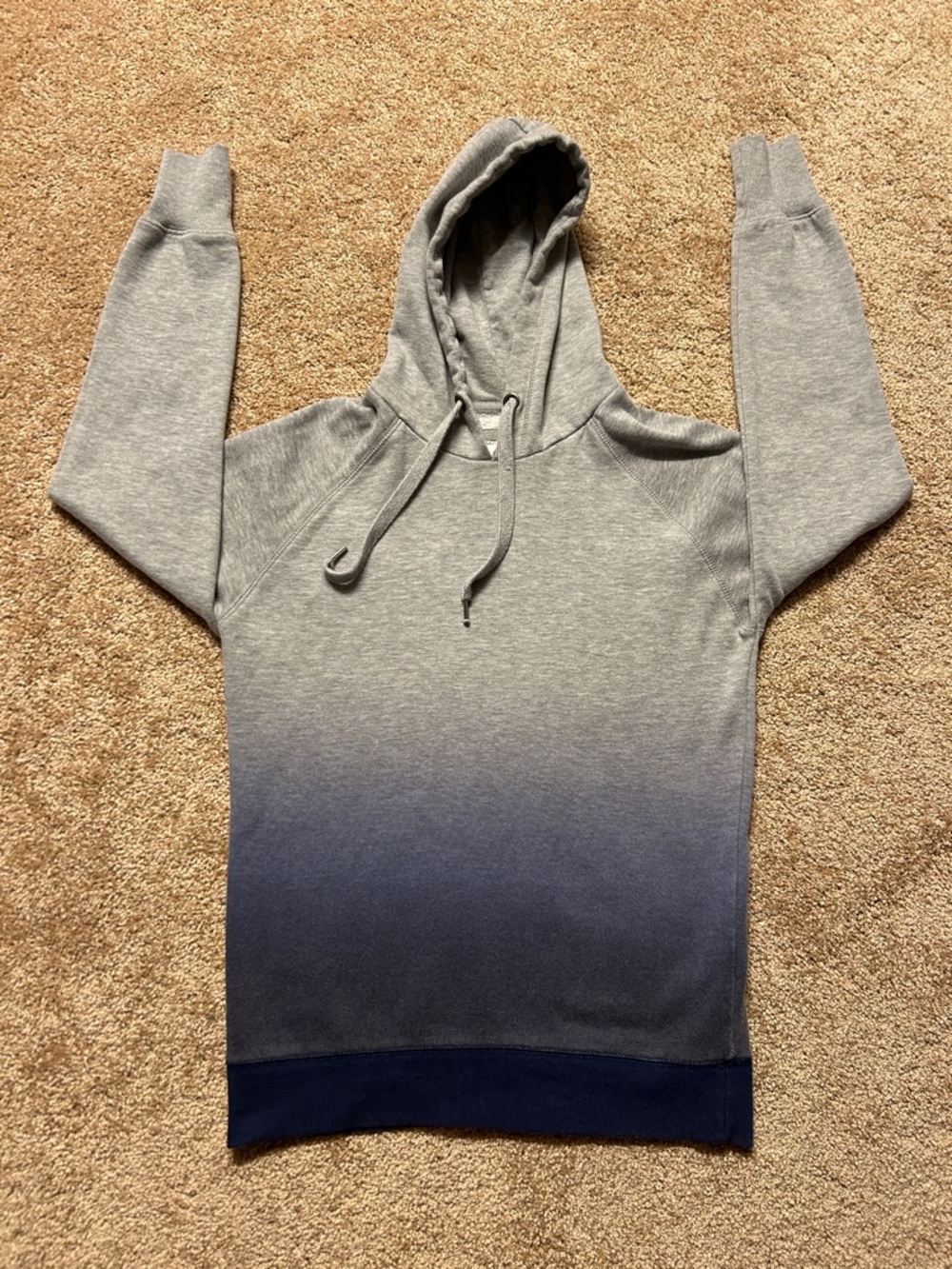 Cotton On Men's Grey to Navy Ombre Hoodie
Size XS